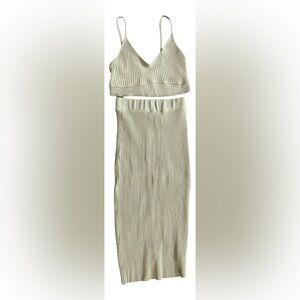 Two piece skirt and shirt. Light green Medium from Zara.